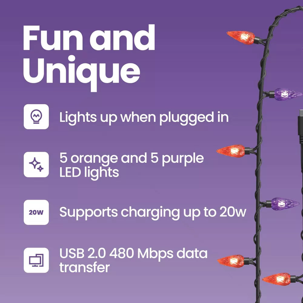 3ft Illuminated USB-C to USB-C Charging & Data Cable