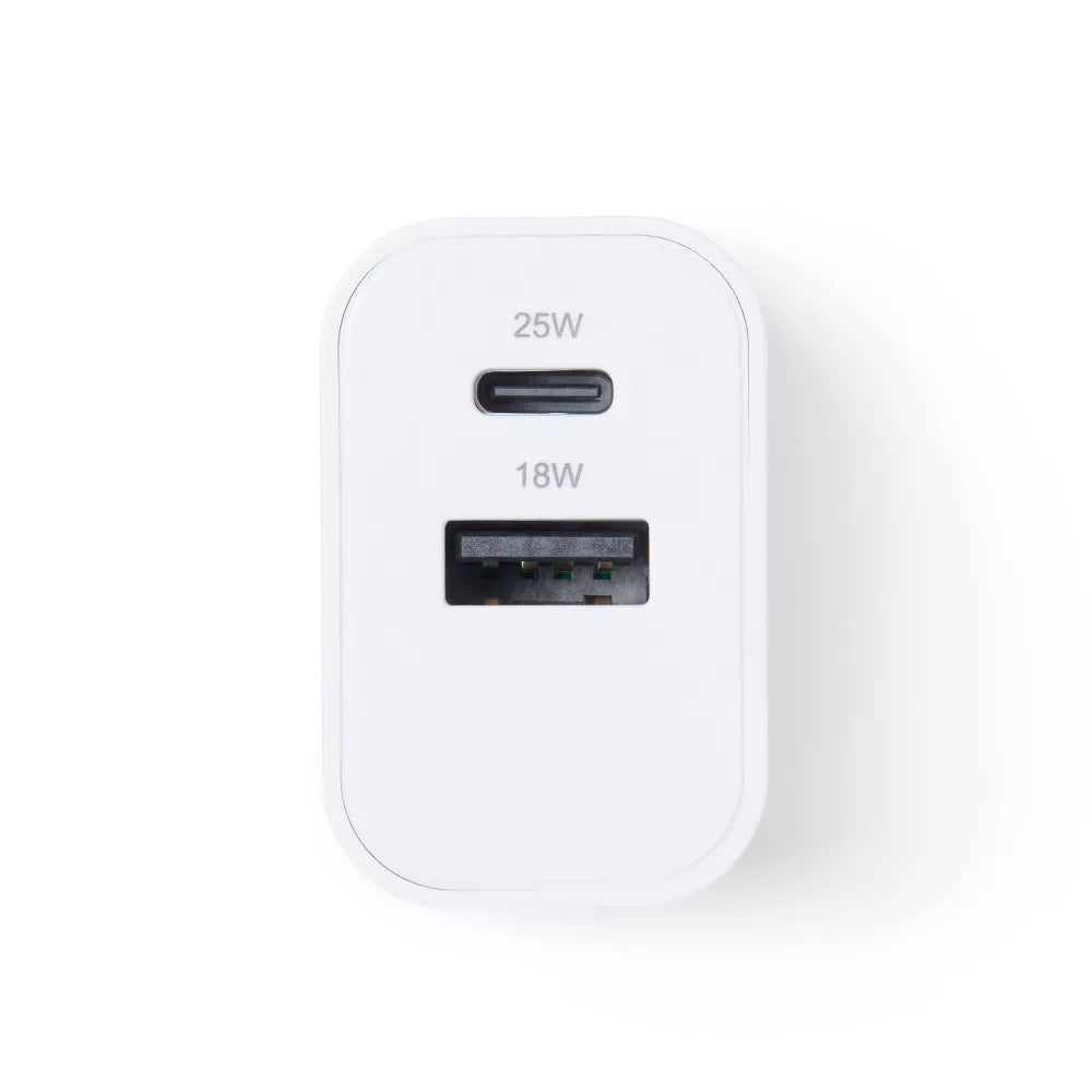 25W Dual Port USB-A & USB-C Wall Charger