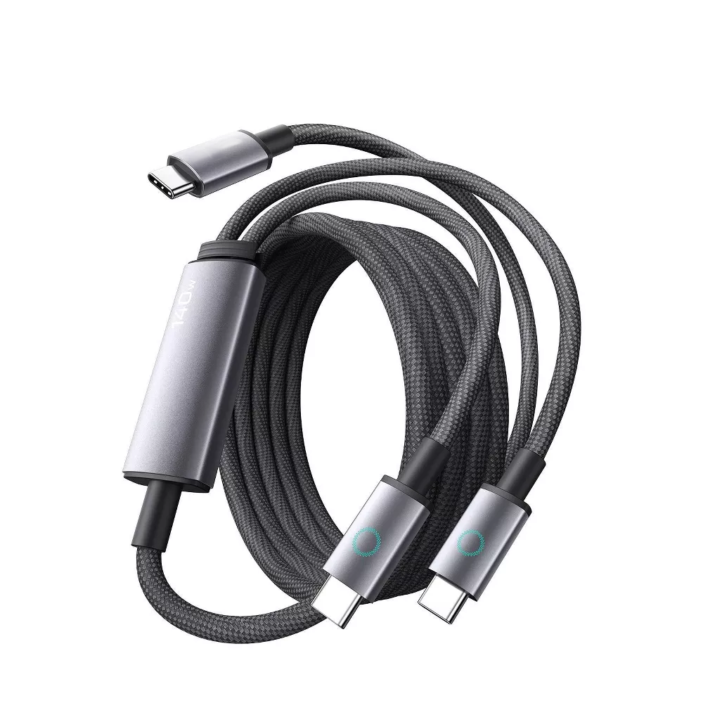 2-in-1 140W PD3.1 USB-C Braided Fast Charging Cable