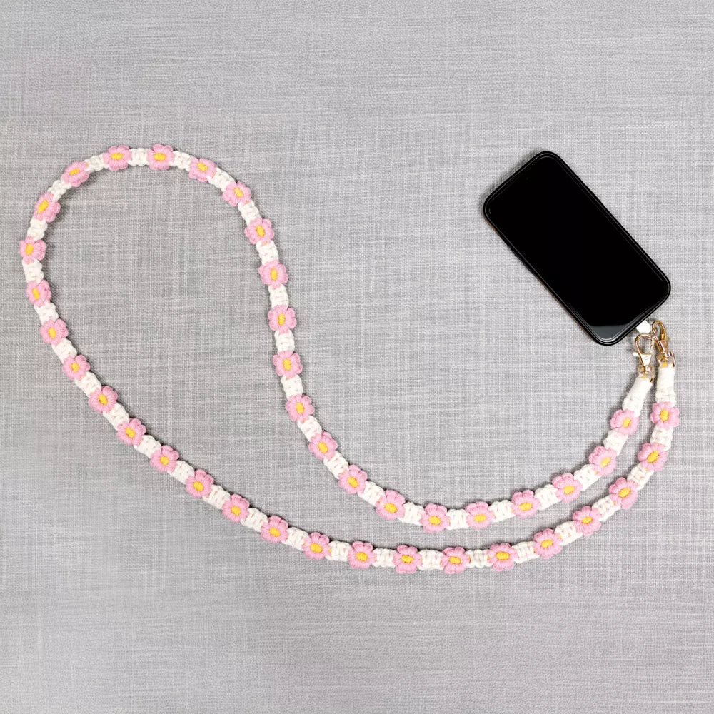 Floral Crochet Crossbody Phone Lanyard
