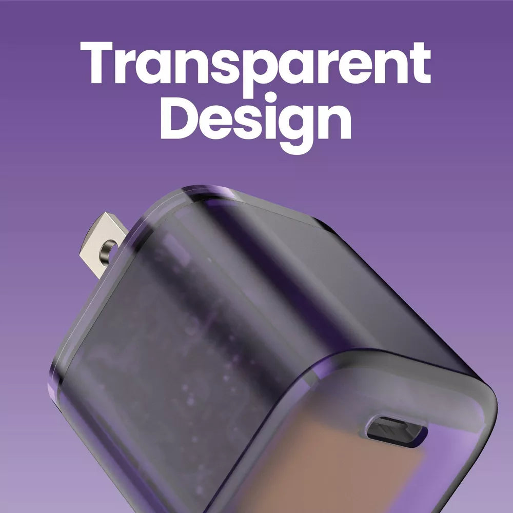 20W Transparent Single USB-C Wall Charger