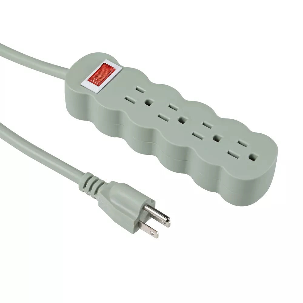 4-Outlet Compact Power Strip with 3ft Grounded Power Cord