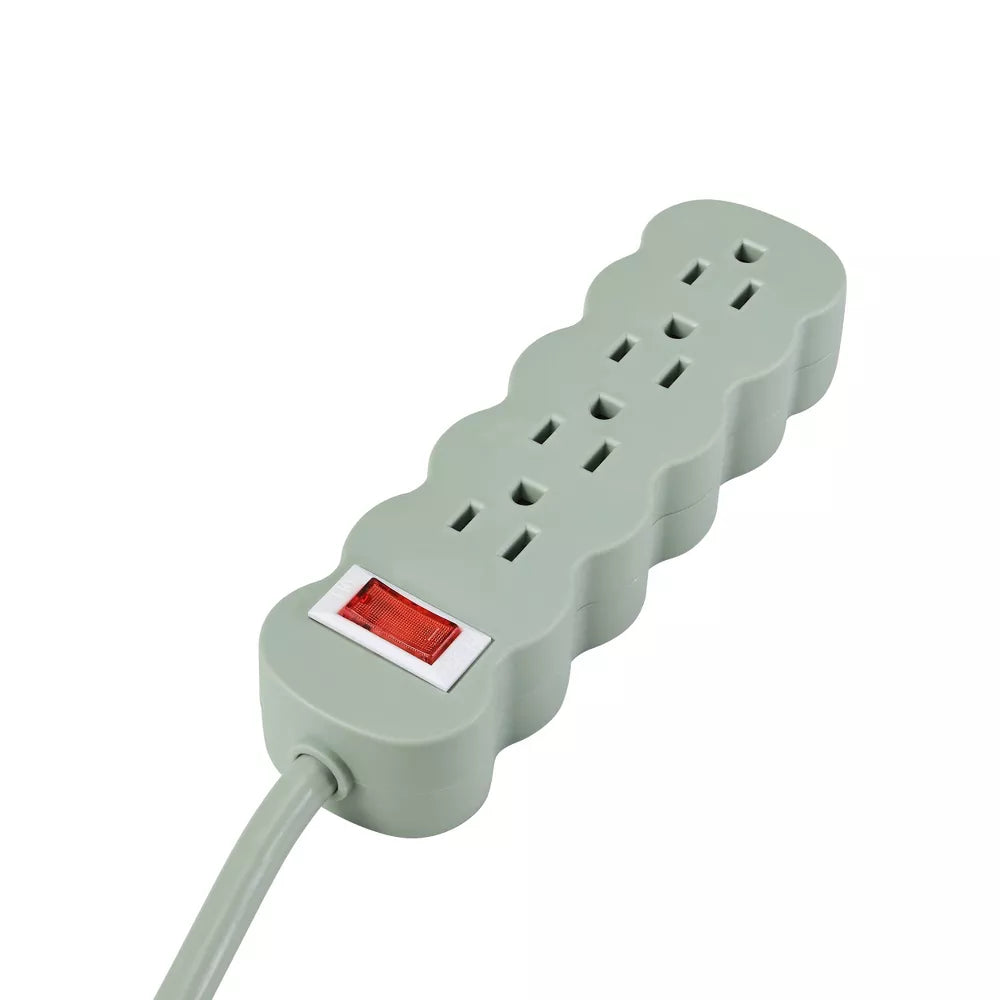 4-Outlet Compact Power Strip with 3ft Grounded Power Cord