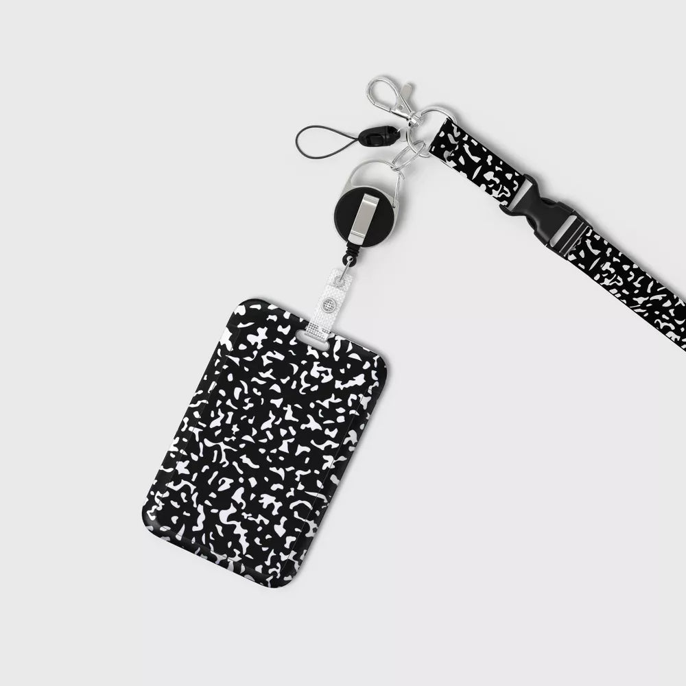 Patterned Neck Lanyard With Hard Shell ID Holder