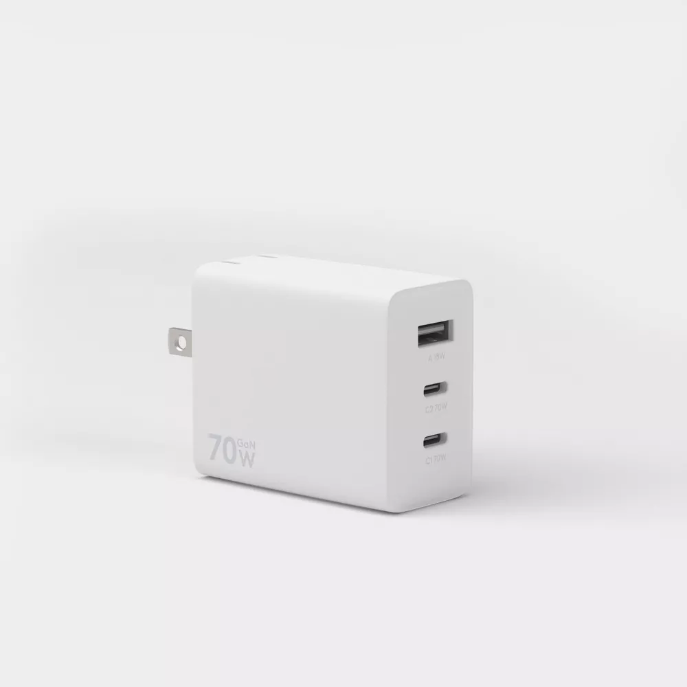 70W Multi-Port USB-A USB-C Fast Charging Wall Adapter